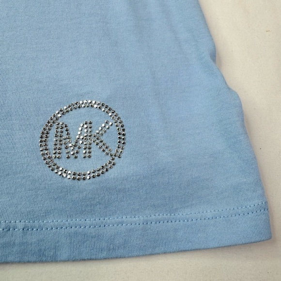 Michael Kors Sky Blue Tank Top Bling Logo Size XL - Picture 5 of 8